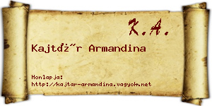 Kajtár Armandina névjegykártya